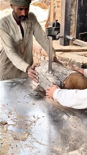 Cutting a Log with a Machine for a Cleaner Finish #shorts