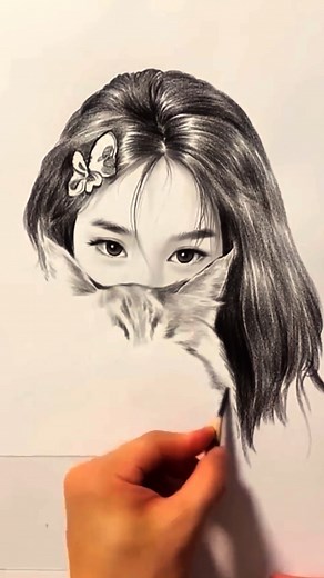 Soft strokes, deep emotions ✨ A realistic girl portrait drawing...