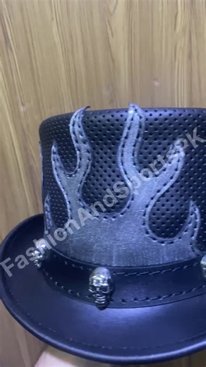 Handcrafted Leather Skull Flame Top Hat – Gothic Biker Steampunk Hat - Etsy