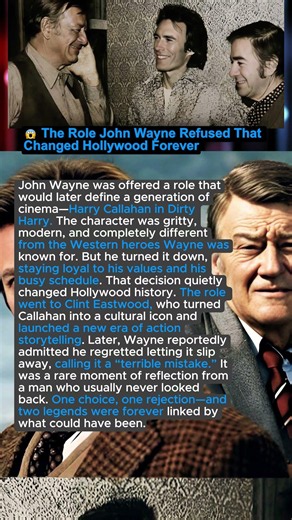 😱 The Role John Wayne Refused That Changed Hollywood Forever. #shortsvideo #hollywood