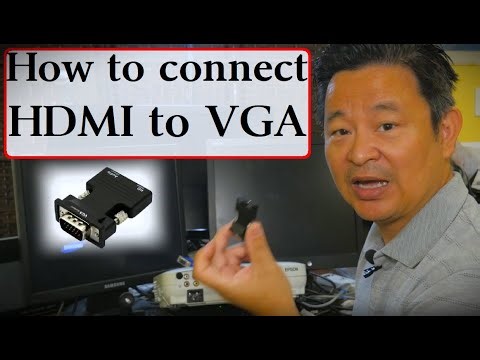 How to connect HDMI Device to VGA projector or VGA LCD Monitor #HDMItoVGAadapter #HDMItoVGAconnector