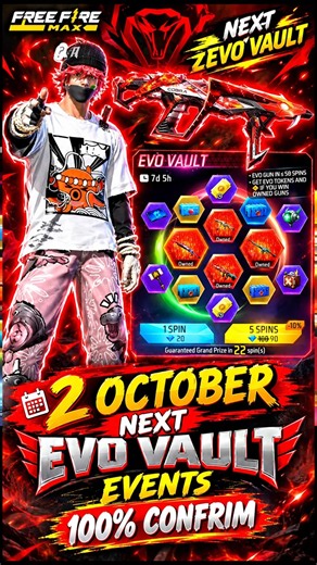 Next Evo Valut Events 100% Confrim 🤯 | 2 October Months Evo Valut Events Today | #nextevovaultevent