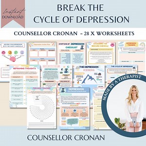 Depression Digital Download Worksheets, Group Therapy Tools, Psychologist Resources, Counselling Tools, Psychoeducation, Depression Spiral - Etsy