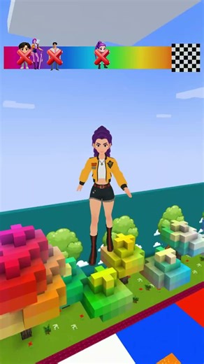 KPop Demon Hunter Lava Jump VS Character Challenge😱 pt.2 #minecraft #shorts