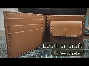 Making a bifold leather wallet with a coin pocket. Pattern