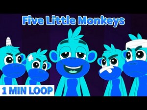 🐒 Five Little Monkeys Remix 🎶 1-Minute Loop Fun Beat Variations for Kids & Toddlers @MonkeyRhymesHub
