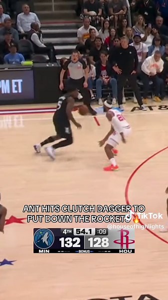 Anthony Edwards coming up clutch yet again 👀 #anthonyedwards #timberwolves #rockets #nba #basketball