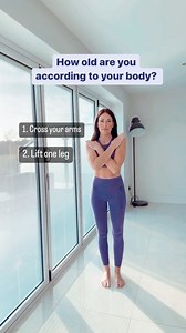 2.3M views · 4.9K reactions | Last year this had over 8 million views and thousands of you giving it a go and letting me know how you did!  Remember these are for fun and to get you moving! The ages used are based on very generic figures and do not take into consideration medical history. Have fun with it and let me know how you scored ⬇️ #bodyage #yogachallenge #onelegchallenge #mobilitychallenge | Abi Mills Yoga | Facebook