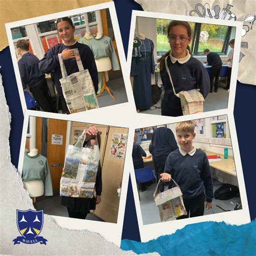 1.4K views | 淋✨ Our Year 8 Textile students have been getting crafty! Their challenge was designing and testing bag templates made of newspaper!  They were very proud to show off their designs and we can't wait to see the finished products... #STEM #TextileDesign #WavellYear8 #WavellDesignTechnology | The Wavell School | Facebook