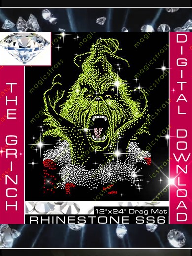 The Grinch SS6 Rhinestone Templates for Cricut