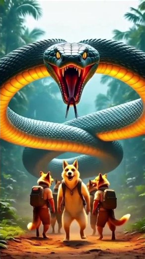 Dogs vs Giant Snake 🐶🐍 | Epic Animal Fight Shorts”#shorts