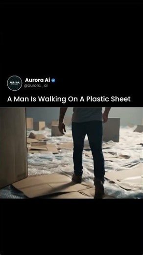 AI Animation: Man Walking on Transparent Plastic 👣💧 | Relaxing Visuals