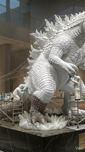 CLEANING A $1 BILLION DIAMOND GODZILLA! 💎🦖#godzilla #shorts #fyp