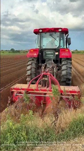 The ridger turns the ground on the farm in preparation for sowing