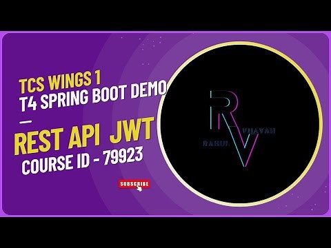 TCS Wings 1 T4 SpringBoot JWT RestAPI Demo | Course id - 79923 ‪@Rahul_Vijayan‬ #tcs #digital #wings1