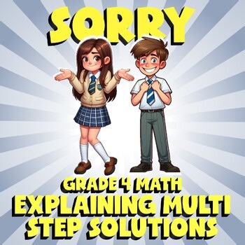 Explaining Multi Step Solutions SORRY Math Game - No Prep Grade 4 Review