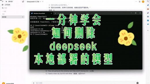一分钟学会如何删除deepseek本地部署的模型