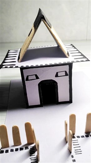 DIY Mini House Craft 🏠 | Easy Matchstick House #Shorts