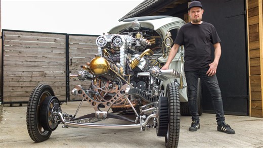 Inventor builds steampunk hot rod from scratch