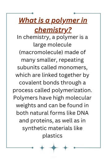 What is a polymer in chemistry?