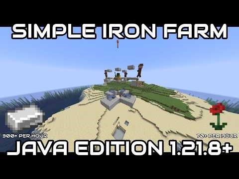 Simple 1.21.8+ Minecraft Java Iron Farm