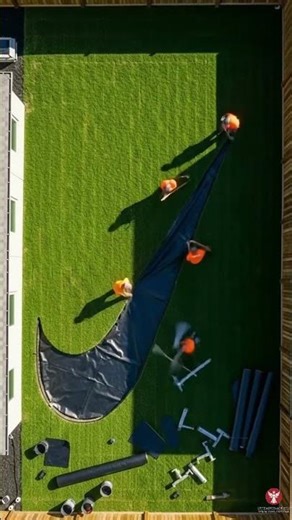 Built a Real NIKE Swoosh Infinity Pool! ✅🏊‍♂️ #nike #satisfyingvideo #gardenglowup #pond #viralbuild