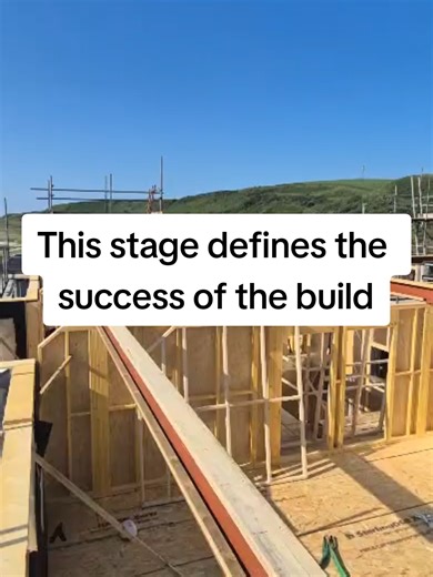 The timber frame erection stage is one of the most critical parts of any build. It’s the major structural element & one of the largest investments within any self build project, so getting it right first time is crucial. Skilled erection and attention to detail at this stage help avoid costly issues and structural problems further down the line. #tradetok #housebuild #timberframe #homebuild