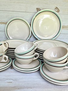 Vintage Shenango China Diner Dishes: Mint Green Stripe Restaurant Ware - Etsy
