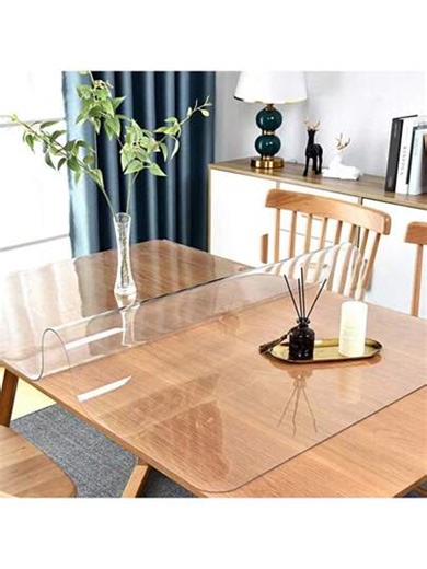 1pc PVC Transparent Waterproof Heatproof Desk Pad, High Temperature Resistant, For Dining Table, Student Desk, Computer Desk, Coffee Table, TV Cabinet, Soft Glass Plastic Crystal Board Tablecloth | SHEIN