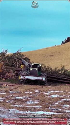 Skidder Machine Pulling 2m³ In Forestry Timber Transport Work