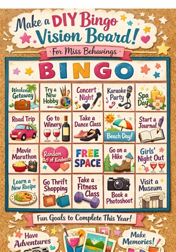 🎯 I’M MAKING A BINGO VISION BOARD… AND YOU’RE PART OF IT 🎯 This year, I’m turning my goals into a game of B-I-N-G-O! With the supplies from @Dollar Tree I’m creating a DIY Bingo Vision Board and I want YOU to help me fill the squares 👀👇 💡 DROP A FUN TASK OR GOAL for me to complete this year. Nothing too serious, think fun, joy, adventure, confidence, connection. Examples: ✨ Take myself on a trip ✨ Say yes to something spontaneous ✨ Try something totally new ✨ Do one thing that scares me (ju