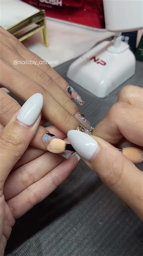 Get @reshare_app • @nailsby_anniele POV: spring nails just hit different 🌸💙 Blue flowers gold chrome = chef’s kiss. 📍Cary, NC DM to make appointments 💘 #raleighnails #durhamnails #raleighnailtech #carynails
