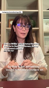 1M views · 28K reactions | Emma Heming Willis has an important message to share in the wake of Gene Hackman and his wife Betsy Arakawa’s deaths. | New York Post | Facebook