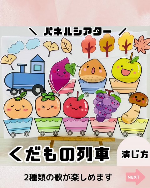 【パネルシアター】秋の果物列車！歌付き保育教材｜メルカリで販売中