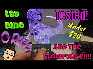 Tested! LED Dinosaur Night Light and some Glowforge Customization!