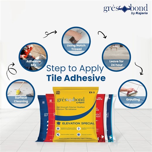 Steps to Apply Tile Adhesive for a Perfect Finish: 1️⃣ Surface...