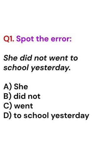 Spot the English Errors — Quick Quiz #EnglishGrammar