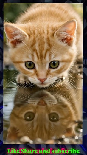 Kitten vs reflection #shorts #shortsfeed @loveanimalstl