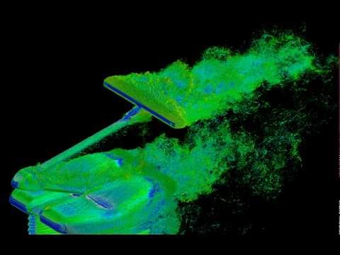 渦構造の可視化（パンタグラフ全体モデルの流体解析）