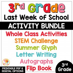 Last Week of School Activities 3rd Grade End of Year Project for Fun Memory Book