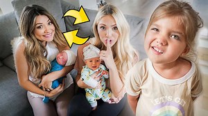 Swapping babies with Savannah to see if the twins notice!