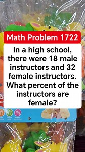 In a high school, there were 18 male instructors and 32 female instructors. What percent of the instructors are female #MATHinik #education #mathematics #atlanta | Mathinik