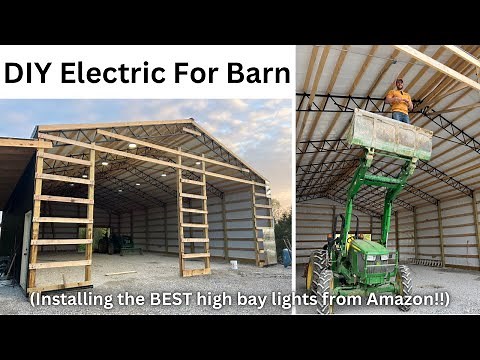 DIY Pole Barn Construction #26: Installing Electric | 200 amp panel, conduit, outlets, lights.