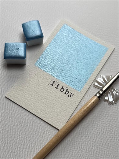Libby Blue Satin Watercolor Paint Half Pan for Calligraphy, Art, Crafts, Lettering, Pointed Pen, Detail Art - Etsy