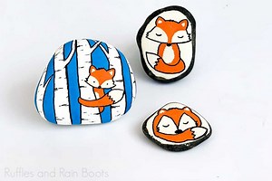 Easy Fox Rock Painting Idea and Step By Step Tutorial for Beginners