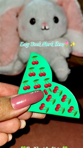 DIY Heart Bookmark 🍒💚🍒 #diy #shortsfeed #craft #shorts