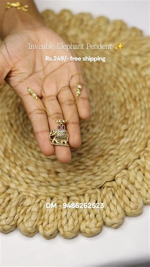 Rigel The Jewel House on Instagram: "Rs.249/-(Free shipping across Tamilnadu) (Free Shipping Pan-India on orders above Rs.1500/-) Invisible Elephant pendent chain 😍😍 (Premium quality) 🔴How to place an order? Share the post or screenshot of the particular product, along with the product details, either through: ✅Instagram DM, or WhatsApp (9486262523) ✅Dispatch within 1 day ✅Delivery within 3-10 working days #jewellery #valentine #women #viral #reelsinstagram [Traditional earrings, Jumki, jumka