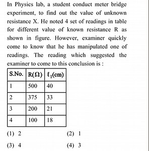 In Physics lab, a student conduct meter bridge experiment, to f... | Filo