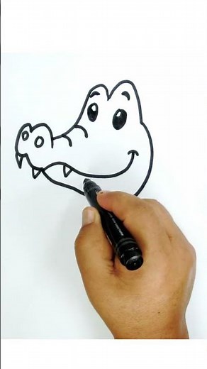Cómo dibujar un cocodrilo bebé fácil y adorable