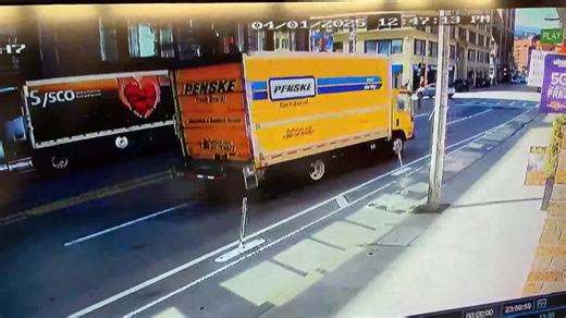 Surveillance video captures moments before box truck crash in Boston's Chinatown neighborhood